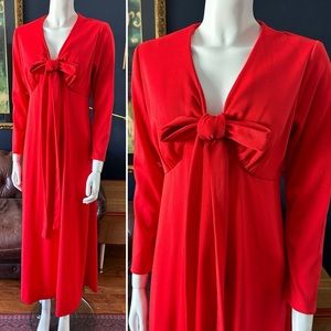 Vintage 1970s red maxi dress